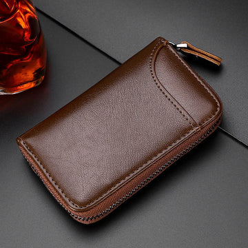 Leather Key Case Multifunctional Zipper