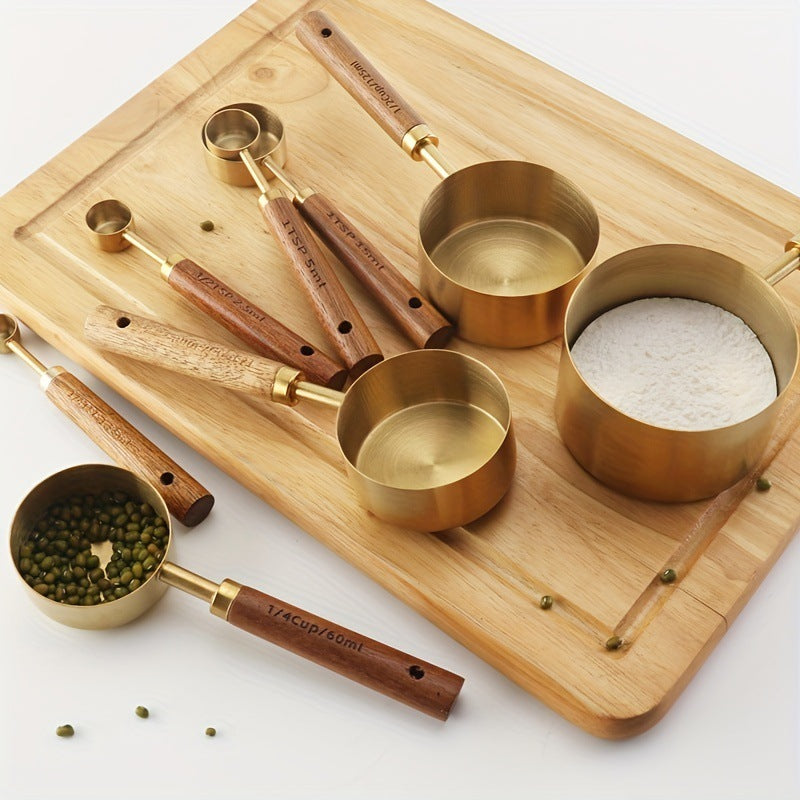 Handle Measuring Cup And Spoon Set Stainless Steel Baking Tool