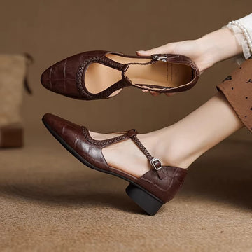 Chunky Heel Retro Fashion