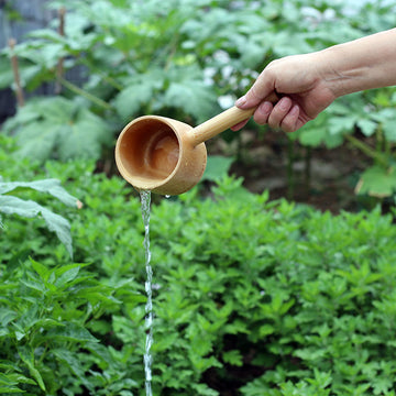 Bamboo With Handle Bamboo Bailer Water Scooping Ladle